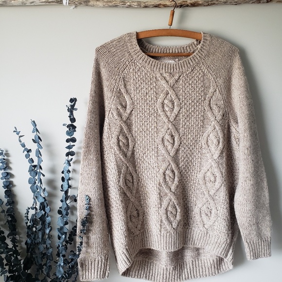 H&M Sweaters - L.O.G.G. By H&M Cable Knit Tan Sweater size L
